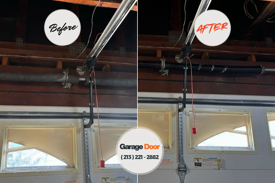Before and after: garage door repair Forestdale, MA